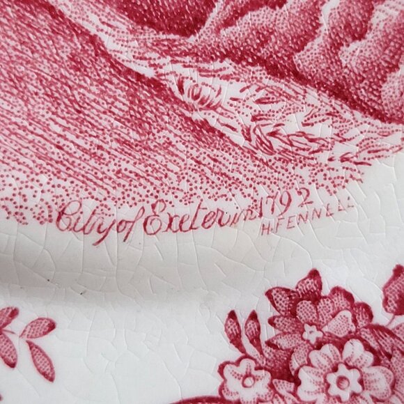 Johnson Bros Old Britain Castles "City of Exiter" Pink Dessert Plate *Crazing - Picture 4 of 7